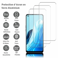 Oppo Find X5 Lite/ Oppo Reno7 5G 6.43" CPH2371 (non compatible avec Oppo Find X5/ Reno7 Pro 5G 6.55"): 3 Films Protection d'écran en verre d'aluminium super résistant 9H, définition HD, anti-rayures, anti-empreintes digitales