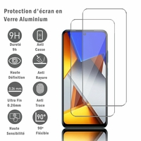 Xiaomi Poco M4 Pro 4G 6.43" MZB0B5VIN 2201117PI (non compatible avec Xiaomi Poco M4 Pro 5G 6.6"): 2 Films Protection d'écran en verre d'aluminium super résistant 9H, définition HD, anti-rayures, anti-empreintes digitales