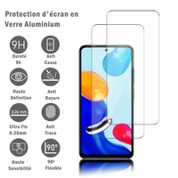 Xiaomi Redmi Note 11/ Note 11S 6.43" 2201117TG (non compatible avec Xiaomi Redmi Note 11 4G 6.5"/ Note 11 Pro 6.67"): 2 Films Protection d'écran en verre d'aluminium super résistant 9H, définition HD, anti-rayures, anti-empreintes digitales