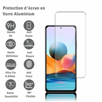 Xiaomi Redmi Note 10/ Note 10S 6.43" M2101K7AI (non compatible Xiaomi Redmi Note 10 5G 6.5"/ Xiaomi Mi Note 10 6.47"): 1 Film Protection d'écran en verre d'aluminium super résistant 9H, définition HD, anti-rayures, anti-empreintes digitales