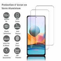 Xiaomi Redmi Note 10/ Note 10S 6.43" M2101K7AI (non compatible Xiaomi Redmi Note 10 5G 6.5"/ Xiaomi Mi Note 10 6.47"): 2 Films Protection d'écran en verre d'aluminium super résistant 9H, définition HD, anti-rayures, anti-empreintes digitales