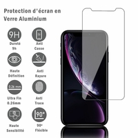 Apple iPhone XR (2018) 6.1" A1984: 1 Film Protection d'écran en verre d'aluminium super résistant 9H, définition HD, anti-rayures, anti-empreintes digitales