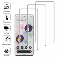 Google Pixel 6 Pro 6.7" GLUOG G8VOU (non compatible avec Google Pixel 6 6.4"): Lot/ Pack de 3 Films en Verre Trempé Bord Incurvé Resistant