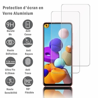 Samsung Galaxy A21S 6.5" SM-A217F A217F/DS A217F/DSN A217M A217N (non compatible Galaxy A21): 2 Films Protection d'écran en verre d'aluminium super résistant 9H, définition HD, anti-rayures, anti-empreintes digitales