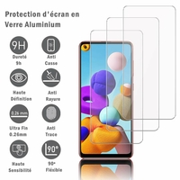 Samsung Galaxy A21S 6.5" SM-A217F A217F/DS A217F/DSN A217M A217N (non compatible Galaxy A21): 3 Films Protection d'écran en verre d'aluminium super résistant 9H, définition HD, anti-rayures, anti-empreintes digitales
