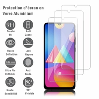 Samsung Galaxy M02S/ Galaxy F02S 6.5" SM-M025F/DS SM-M025F SM-E025F SM-E025F/DS (non compatible Galaxy M02): 3 Films Protection d'écran en verre d'aluminium super résistant 9H, définition HD, anti-rayures, anti-empreintes digitales