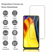 Xiaomi Poco M3 Pro 5G 6.5" M2103K19PG MZB095JEU MZB095FEU MZB095IEU (non compatible Poco M3 6.53"): 1 Film Protection d'écran en verre d'aluminium super résistant 9H, définition HD, anti-rayures, anti-empreintes digitales