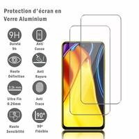 Xiaomi Poco M3 Pro 5G 6.5" M2103K19PG MZB095JEU MZB095FEU MZB095IEU (non compatible Poco M3 6.53"): 2 Films Protection d'écran en verre d'aluminium super résistant 9H, définition HD, anti-rayures, anti-empreintes digitales