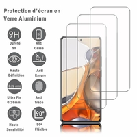Xiaomi 11T/ 11T Pro 6.67" 21081111RG 2107113SG (non compatible Xiaomi Mi 11/ Mi 11 Pro 6.81"): 3 Films Protection d'écran en verre d'aluminium super résistant 9H, définition HD, anti-rayures, anti-empreintes digitales