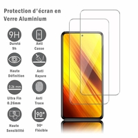 Xiaomi Poco X3 NFC/ Poco X3 6.67" M2007J20CG M2007J20CT MZB07Z0IN MZB07Z1IN MZB07Z2IN MZB07Z3IN MZB07Z4IN MZB9965IN M2007J20CI: 2 Films Protection d'écran en verre d'aluminium super résistant 9H, définition HD, anti-rayures, anti-empreintes digitales