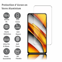 Xiaomi Poco F3/ Mi 11i 6.67" M2012K11AG M2012K11G (non compatible Xiaomi Mi 11 6.81"): 1 Film Protection d'écran en verre d'aluminium super résistant 9H, définition HD, anti-rayures, anti-empreintes digitales