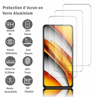 Xiaomi Poco F3/ Mi 11i 6.67" M2012K11AG M2012K11G (non compatible Xiaomi Mi 11 6.81"): 3 Films Protection d'écran en verre d'aluminium super résistant 9H, définition HD, anti-rayures, anti-empreintes digitales