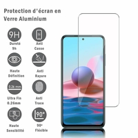 Xiaomi Redmi 10 2022 6.5" (non compatible avec Xiaomi Redmi Note 10/ Redmi 10 Prime): 1 Film Protection d'écran en verre d'aluminium super résistant 9H, définition HD, anti-rayures, anti-empreintes digitales