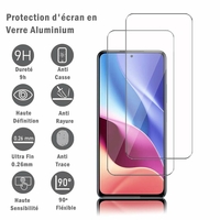 Xiaomi Redmi K40/ K40 Pro/ K40 Pro+ Plus/ K40 Ultra 6.67" M2012K11C M2012K11AC: 2 Films Protection d'écran en verre d'aluminium super résistant 9H, définition HD, anti-rayures, anti-empreintes digitales
