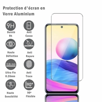 Xiaomi Redmi Note 10 5G 6.5" (non compatible Xiaomi Redmi Note 10 6.43"/ Xiaomi Mi Note 10 6.47"): 1 Film Protection d'écran en verre d'aluminium super résistant 9H, définition HD, anti-rayures, anti-empreintes digitales