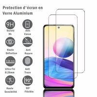 Xiaomi Redmi Note 10T 5G 6.5" M2103K19I (non compatible Xiaomi Redmi Note 10 6.43"/ Xiaomi Mi Note 10 6.47"): 2 Films Protection d'écran en verre d'aluminium super résistant 9H, définition HD, anti-rayures, anti-empreintes digitales