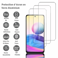 Xiaomi Redmi Note 10T 5G 6.5" M2103K19I (non compatible Xiaomi Redmi Note 10 6.43"/ Xiaomi Mi Note 10 6.47"): 3 Films Protection d'écran en verre d'aluminium super résistant 9H, définition HD, anti-rayures, anti-empreintes digitales