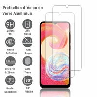 Samsung Galaxy M04/ Galaxy F04 6.5" SM-M045F SM-M045F/DS SM-E045F SM-E045F/DS: 2 Films Protection d'écran en verre d'aluminium super résistant 9H, définition HD, anti-rayures, anti-empreintes digitales