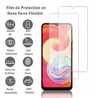 Samsung Galaxy M04/ Galaxy F04 6.5" SM-M045F SM-M045F/DS SM-E045F SM-E045F/DS: 2 Films Protection d'écran en Verre Nano Fléxible, Dureté 9H Inrayable Incassable Invisible Ultra Résistant