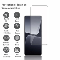Xiaomi 13 Pro 6.73" (non compatible avec Xiaomi 13 6.36"): 1 Film Protection d'écran en verre d'aluminium super résistant 9H, définition HD, anti-rayures, anti-empreintes digitales