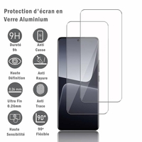 Xiaomi 13 Pro 6.73" (non compatible avec Xiaomi 13 6.36"): 2 Films Protection d'écran en verre d'aluminium super résistant 9H, définition HD, anti-rayures, anti-empreintes digitales
