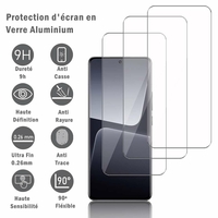 Xiaomi 13 Pro 6.73" (non compatible avec Xiaomi 13 6.36"): 3 Films Protection d'écran en verre d'aluminium super résistant 9H, définition HD, anti-rayures, anti-empreintes digitales