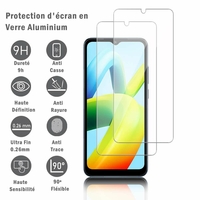 Xiaomi Poco C50 6.52" MZB0D3DIN: 2 Films Protection d'écran en verre d'aluminium super résistant 9H, définition HD, anti-rayures, anti-empreintes digitales