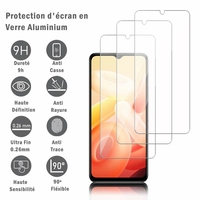 Vivo Y76 5G/ Vivo Y76s 5G 6.58" V2124 V2156A: 3 Films Protection d'écran en verre d'aluminium super résistant 9H, définition HD, anti-rayures, anti-empreintes digitales