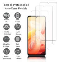 Vivo Y76 5G/ Vivo Y76s 5G 6.58" V2124 V2156A: 3 Films Protection d'écran en Verre Nano Fléxible, Dureté 9H Inrayable Incassable Invisible Ultra Résistant