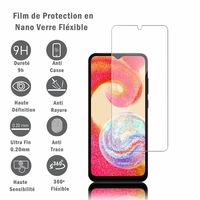 Samsung Galaxy A04E 6.5" SM-A042F SM-A042F/DS,SM-A042M,SM-A042M/DS (non compatible avec Galaxy A04S): 1 Film Protection d'écran en Verre Nano Fléxible, Dureté 9H Inrayable Incassable Invisible Ultra Résistant