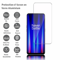 OnePlus Nord CE 2 5G 6.43" IV2201 (non compatible avec OnePlus Nord CE 2 Lite 5G 6.59"): 1 Film Protection d'écran en verre d'aluminium super résistant 9H, définition HD, anti-rayures, anti-empreintes digitales