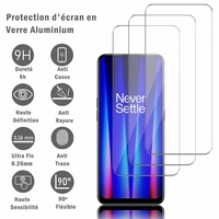 OnePlus Nord CE 2 5G 6.43" IV2201 (non compatible avec OnePlus Nord CE 2 Lite 5G 6.59"): 3 Films Protection d'écran en verre d'aluminium super résistant 9H, définition HD, anti-rayures, anti-empreintes digitales