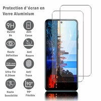 Motorola Moto G42 6.4" [Dimensions du téléphone: 160.4 x 73.5 x 8 mm]: 2 Films Protection d'écran en verre d'aluminium super résistant 9H, définition HD, anti-rayures, anti-empreintes digitales