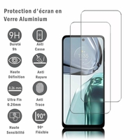 Motorola Moto G62 5G 6.5" [Dimensions du téléphone: 161.8 x 74 x 8.6 mm]: 2 Films Protection d'écran en verre d'aluminium super résistant 9H, définition HD, anti-rayures, anti-empreintes digitales