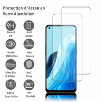 Oppo Find X5 Lite/ Oppo Reno7 5G 6.43" CPH2371 (non compatible avec Oppo Find X5/ Reno7 Pro 5G 6.55"): 2 Films Protection d'écran en verre d'aluminium super résistant 9H, définition HD, anti-rayures, anti-empreintes digitales