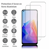 Oppo Reno8 Lite/ Reno7 Z 5G 6.43" CPH2343 (non compatible avec Oppo Reno8 Pro 6.62"): 2 Films Protection d'écran en verre d'aluminium super résistant 9H, définition HD, anti-rayures, anti-empreintes digitales