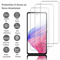 Samsung Galaxy A53 5G 6.5" SM-A536B A536B/DS A536U A536U1 A5360 A536E A536E/DS A536V: 3 Films Protection d'écran en verre d'aluminium super résistant 9H, définition HD, anti-rayures, anti-empreintes digitales