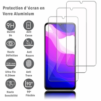 Xiaomi Mi 10 Lite 5G/ Mi 10 Youth 5G 6.57" M2002J9G M2002J9E (non compatible Xiaomi Mi Note 10 Lite 6.47"/ Mi 10T Lite 5G 6.67"): 3 Films Protection d'écran en verre d'aluminium super résistant 9H, définition HD, anti-rayures, anti-empreintes digitales