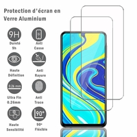 Xiaomi Redmi Note 9S/ Note 9 Pro/ Note 9 Pro Max 6.67" M2003J6A1G M2003J6A1I M2003J6B2G M2003J6B1I (non compatible Xiaomi Redmi Note 9 6.53"): 2 Films Protection d'écran en verre d'aluminium super résistant 9H, définition HD, anti-rayures, anti-emprein