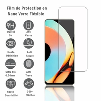 Realme 10 Pro 6.72" RMX3663 (non compatible avec Realme 10 Pro+ Plus 6.7"): 1 Film Protection d'écran en Verre Nano Fléxible, Dureté 9H Inrayable Incassable Invisible Ultra Résistant