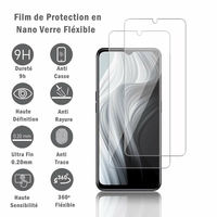 Realme V20 6.5" RMX3611: 2 Films Protection d'écran en Verre Nano Fléxible, Dureté 9H Inrayable Incassable Invisible Ultra Résistant