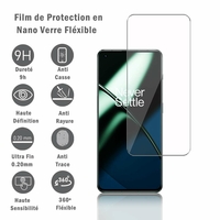 OnePlus 11 6.7" PBH110: 1 Film Protection d'écran en Verre Nano Fléxible, Dureté 9H Inrayable Incassable Invisible Ultra Résistant