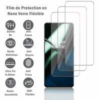 OnePlus 11 6.7" PBH110: 3 Films Protection d'écran en Verre Nano Fléxible, Dureté 9H Inrayable Incassable Invisible Ultra Résistant