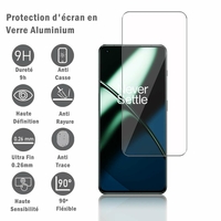 OnePlus 11 6.7" PBH110: 1 Film Protection d'écran en verre d'aluminium super résistant 9H, définition HD, anti-rayures, anti-empreintes digitales