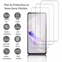 Vivo S16e 6.62" V2239A (non compatible avec Vivo S16/ S16 Pro): 3 Films Protection d'écran en Verre Nano Fléxible, Dureté 9H Inrayable Incassable Invisible Ultra Résistant