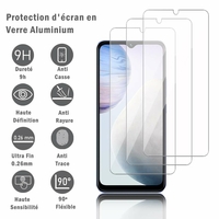 Vivo Y02 6.51" (non compatible avec Vivo Y02s): 3 Films Protection d'écran en verre d'aluminium super résistant 9H, définition HD, anti-rayures, anti-empreintes digitales