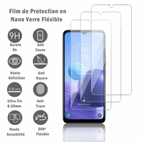 TCL 408 6.6" T507D1 T507A T507U T507U1 T507U2 T507J: 3 Films Protection d'écran en Verre Nano Fléxible, Dureté 9H Inrayable Incassable Invisible Ultra Résistant