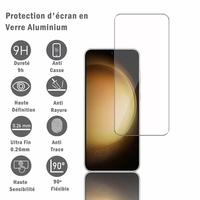 Samsung Galaxy S23+ Plus 6.6" SM-S916B S916B/DS S916U S916U1 S916W (non compatible avec Galaxy S23 6.1"/ S23 Ultra 6.8"): 1 Film Protection d'écran en verre d'aluminium super résistant 9H, définition HD, anti-rayures, anti-empreintes digitales