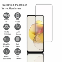 Motorola Moto G73 6.5": 1 Film Protection d'écran en verre d'aluminium super résistant 9H, définition HD, anti-rayures, anti-empreintes digitales