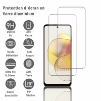 Motorola Moto G73 6.5": 2 Films Protection d'écran en verre d'aluminium super résistant 9H, définition HD, anti-rayures, anti-empreintes digitales